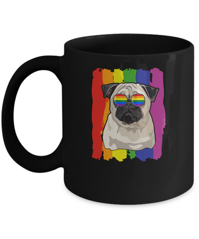 Funny Pug LGBT LGBT Pride Gifts Mug-Coffee Mug-11oz Mug-Black