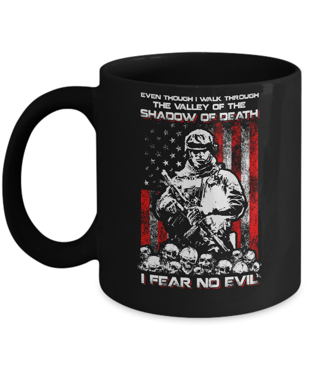 Veteran I Walk Through Shadow Of Death I Fear No Evil Mug-Coffee Mug-11oz Mug-Black