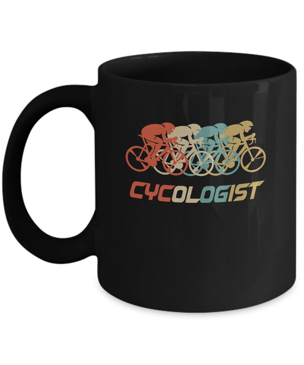 Vintage Cycologist Bicycle Funny Cycling Mug-Coffee Mug-11oz Mug-Black