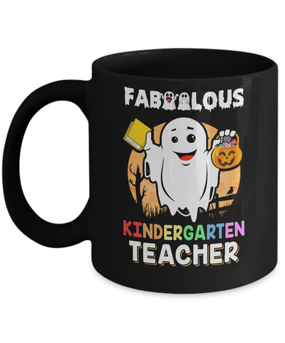 Faboolous Fabulous Kindergarten Teacher Halloween Mug-Coffee Mug-11oz Mug-Black