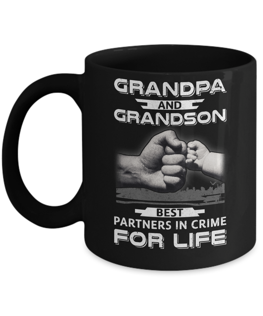 Grandpa And Grandson Best Partners In Crime For Life Mug-Coffee Mug-11oz Mug-Black