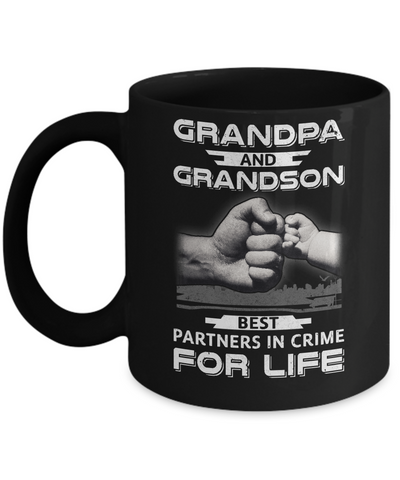 Grandpa And Grandson Best Partners In Crime For Life Mug-Coffee Mug-11oz Mug-Black