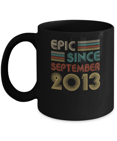 Epic Since September 2013 Vintage 8th Birthday Gifts Youth Mug-Coffee Mug-11oz Mug-Black