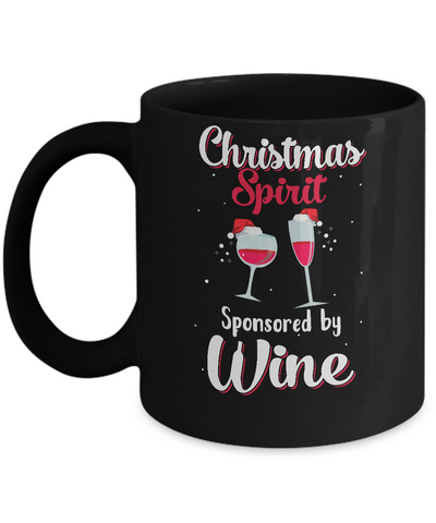Holiday Party Christmas Spirit Sponsored By Wine Mug-Coffee Mug-11oz Mug-Black
