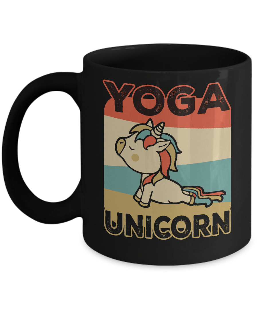 Classic Vintage Retro Yoga Unicorn Funny Mug-Coffee Mug-11oz Mug-Black