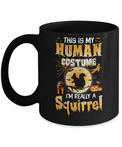 Funny Squirrel Human Costume Halloween Mug-Coffee Mug-11oz Mug-Black