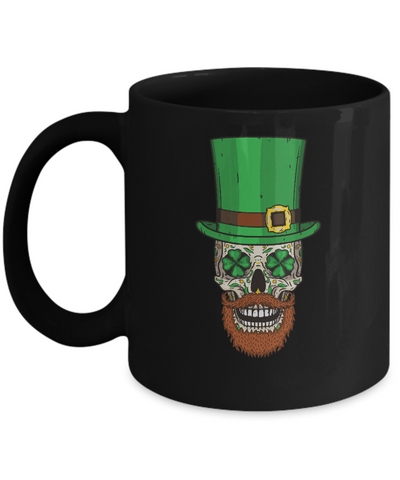 Sugar Skull Leprechaun St Patricks Day Mug-Coffee Mug-11oz Mug-Black