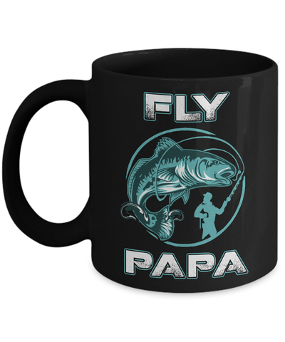 Fly Fishing Papa Mug-Coffee Mug-11oz Mug-Black