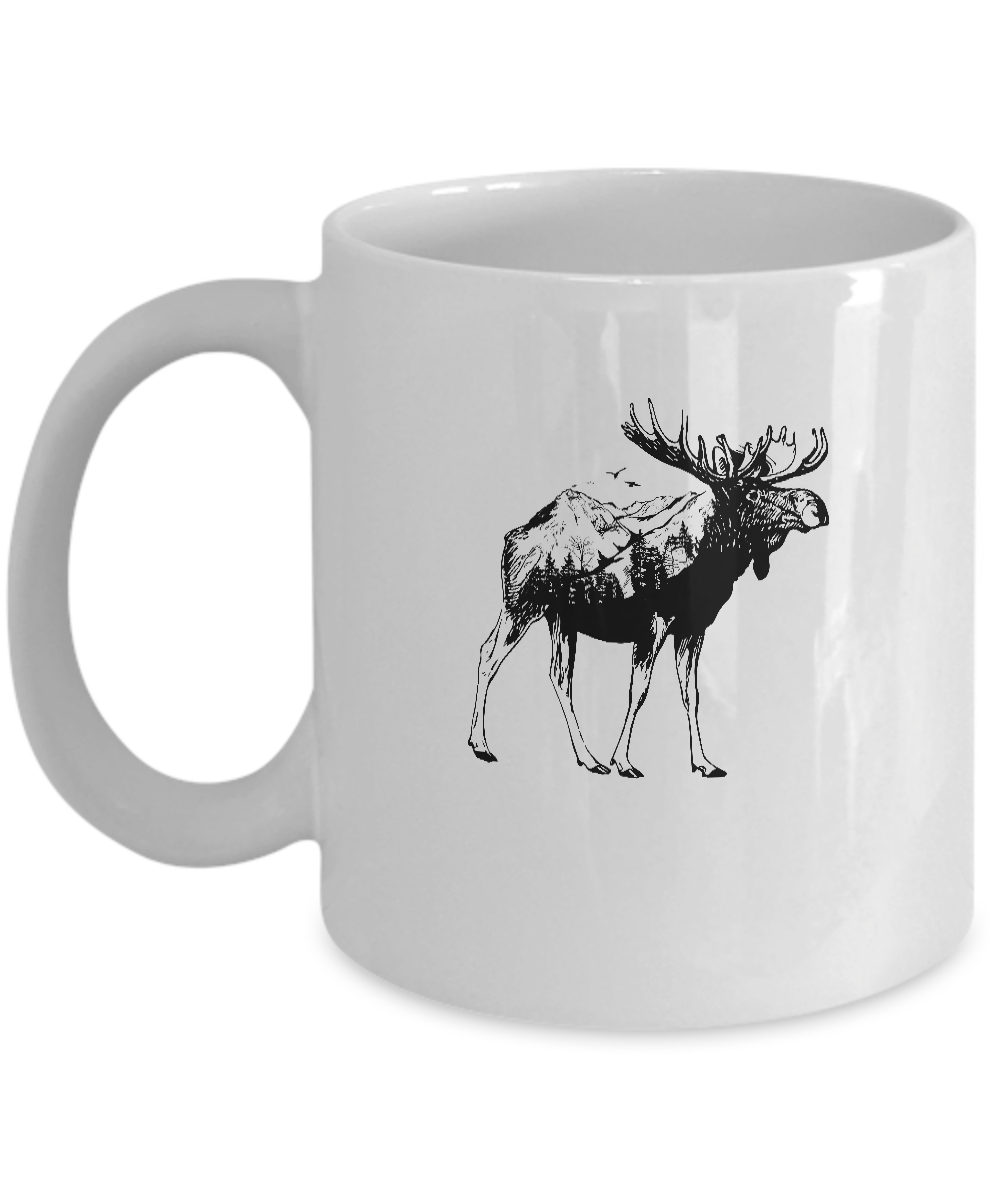 Moose Sighting Forest Funny Minnesota State Mug-Coffee Mug-11oz Mug-White