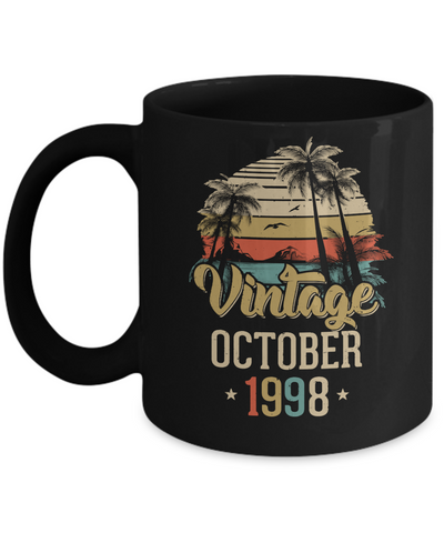 Retro Classic Vintage October 1998 23th Birthday Gift Mug-Coffee Mug-11oz Mug-Black