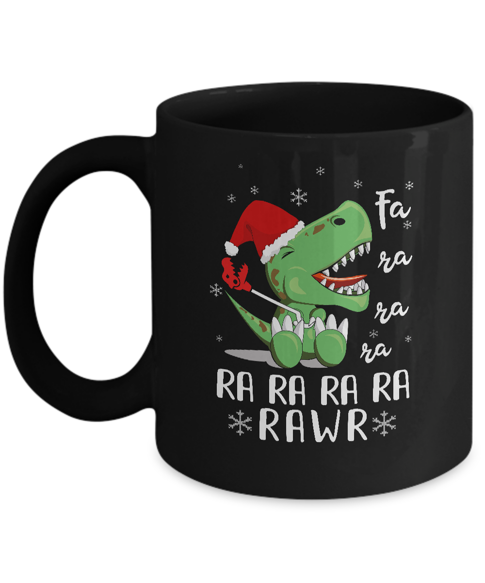 Funny Fa La La Fa Ra Rawr T-Rex Dinosaur Christmas Mug
