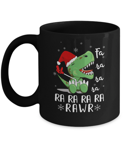 Funny Fa La La Fa Ra Rawr T-Rex Dinosaur Christmas Mug-Coffee Mug-11oz Mug-Black
