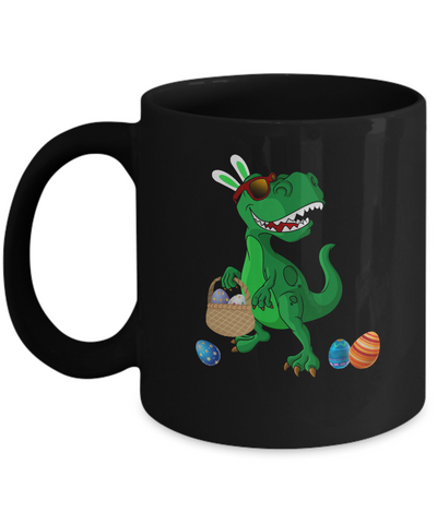 Funny Dabbing Cool Easter Bunny Dinosaur Mug-Coffee Mug-11oz Mug-Black