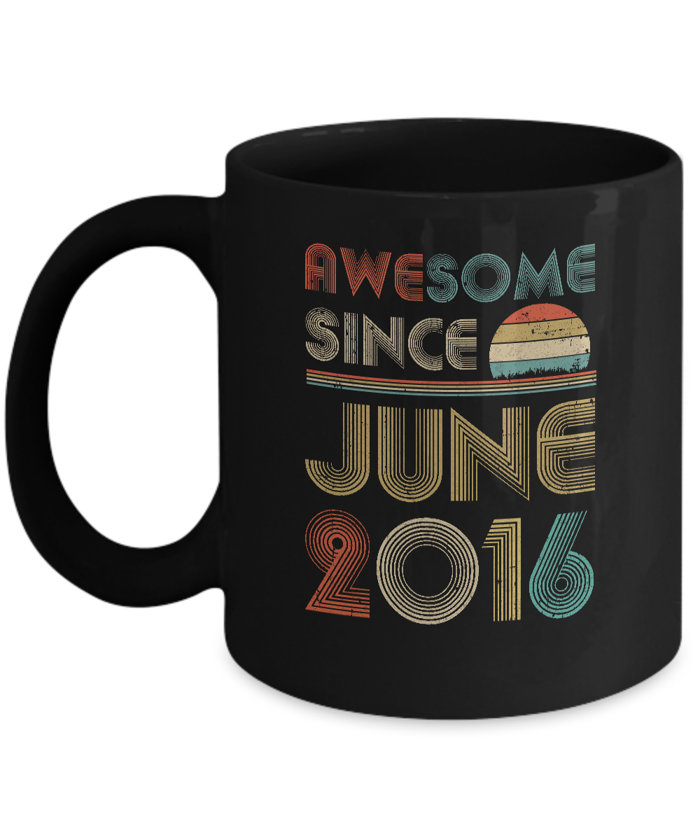 Awesome Since June 2016 Vintage 5th Birthday Gifts Youth Mug-Coffee Mug-11oz Mug-Black