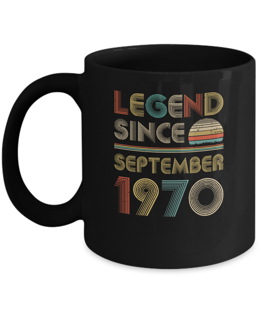 Legend Since September 1970 Vintage 51th Birthday Gifts Mug-Coffee Mug-11oz Mug-Black