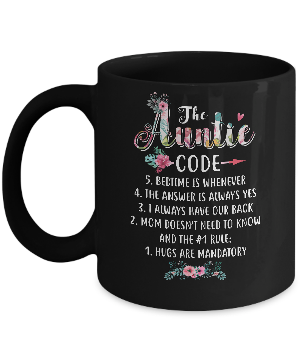 Funny The Auntie Code Mug-Coffee Mug-11oz Mug-Black