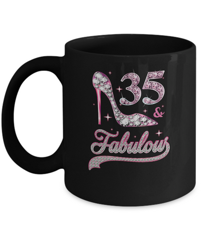 35 And Fabulous 35 Years Old 1986 35th Birthday Gift Mug-Coffee Mug-11oz Mug-Black