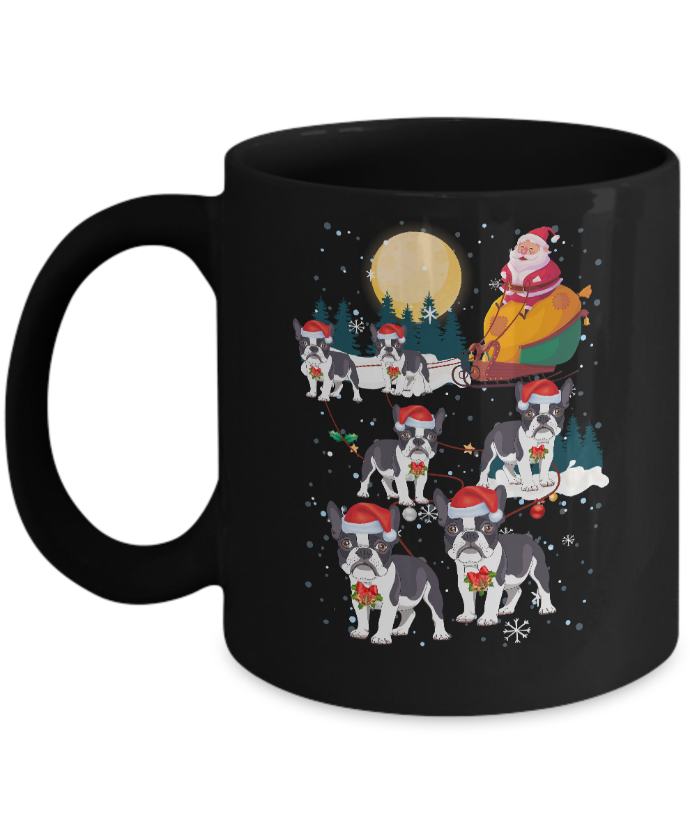 Dog Reindeer Bulldog Christmas Gift Mug-Coffee Mug-11oz Mug-Black