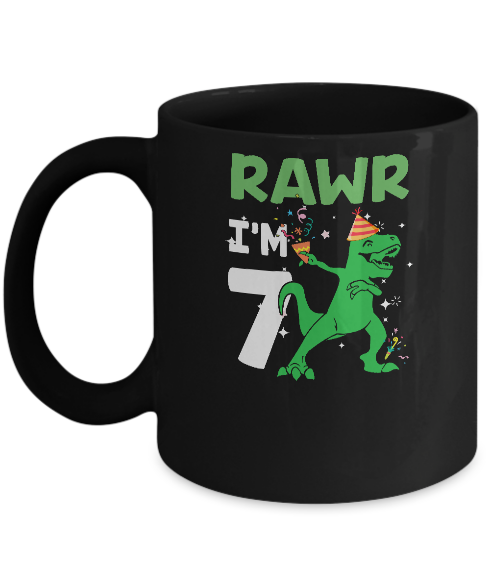 Rawr I'm 9 Birthday Gifts 2012 Dinosaur For Boys Youth Mug-Coffee Mug-11oz Mug-Black