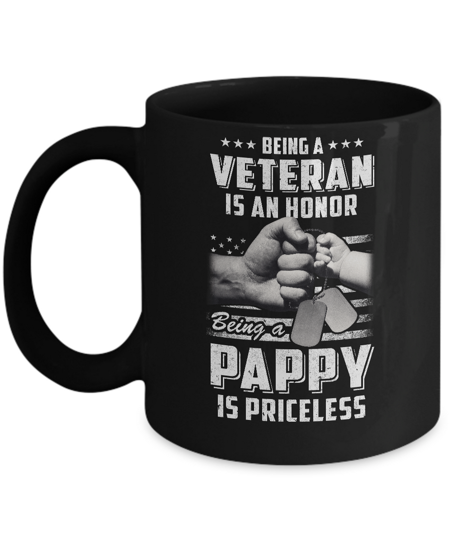 Being A Veteran Is An Honor Being A Pappy Is Priceless Mug-Coffee Mug-11oz Mug-Black