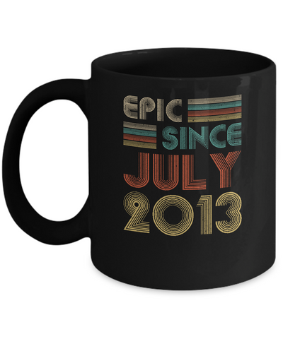 Epic Since July 2013 Vintage 8th Birthday Gifts Youth Mug-Coffee Mug-11oz Mug-Black