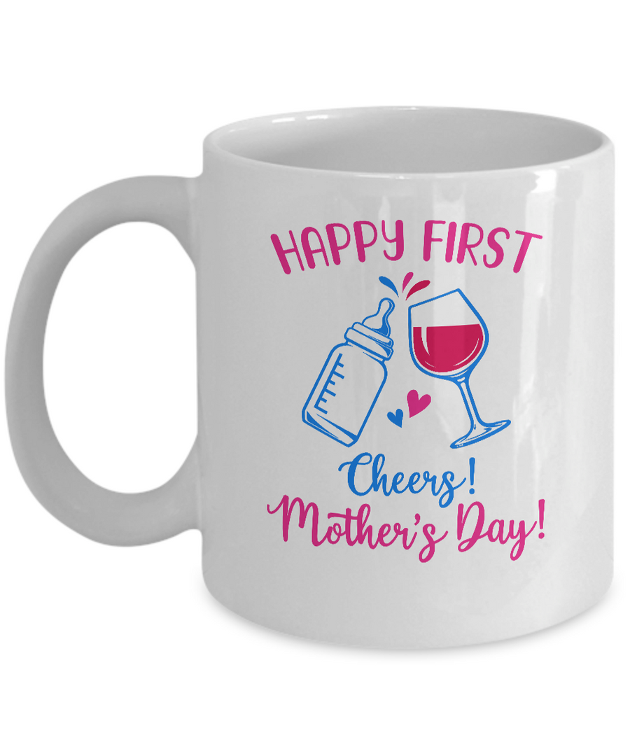 First Mothers Day Mommy Baby Girl Cheers Matching Mug-Coffee Mug-11oz Mug-White