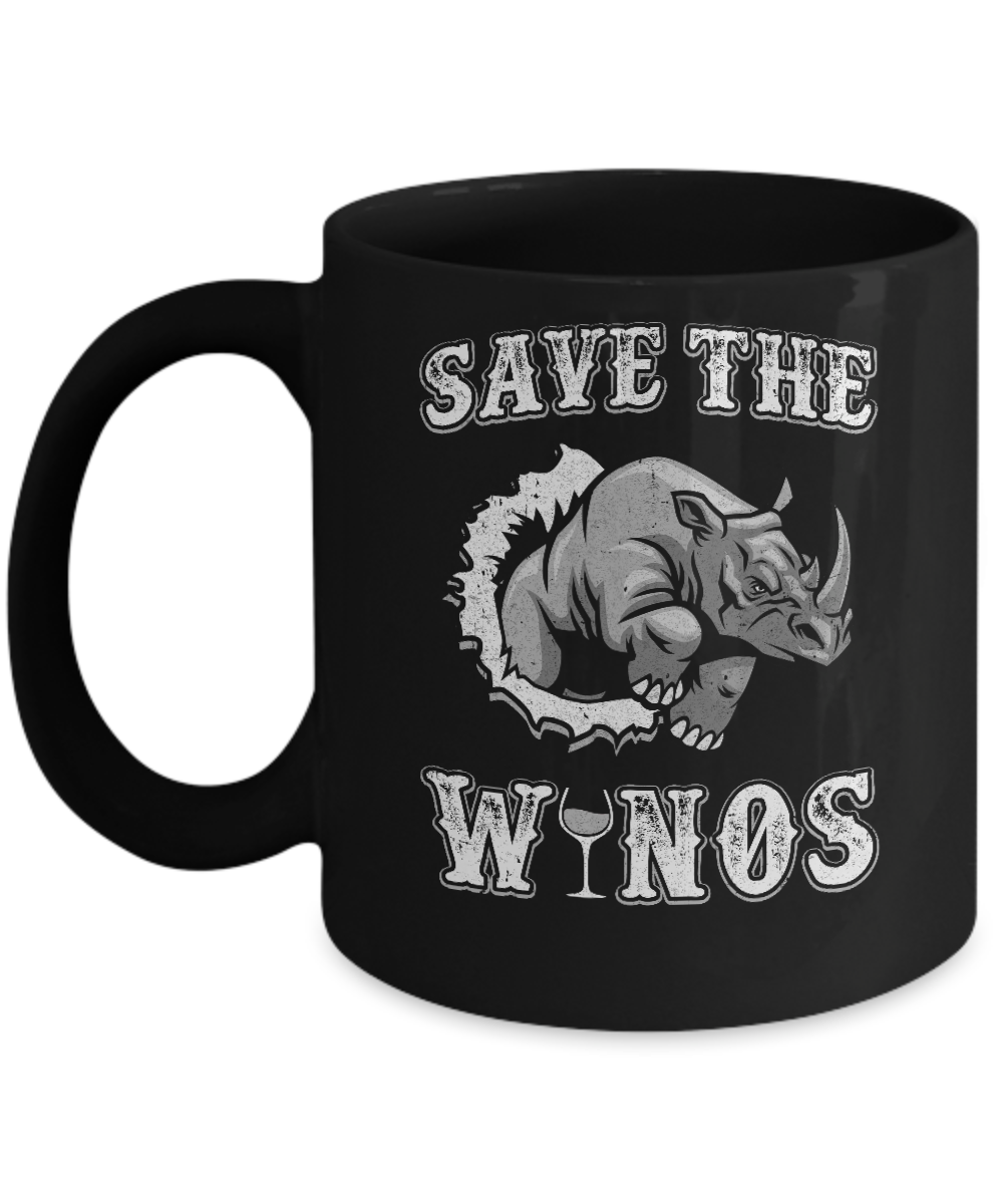 Save The Winos Wine Rhino Mug