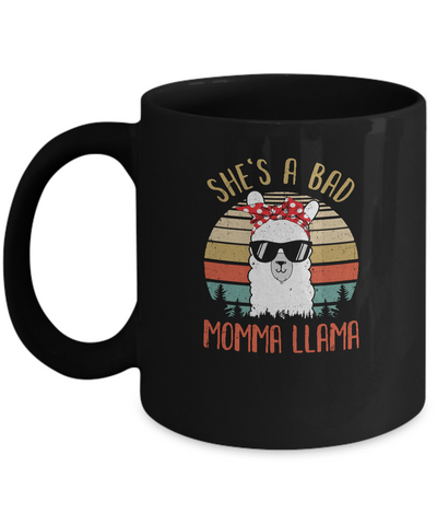 Vintage Funny Mug She's A Bad Momma Llama Mug-Coffee Mug-11oz Mug-Black