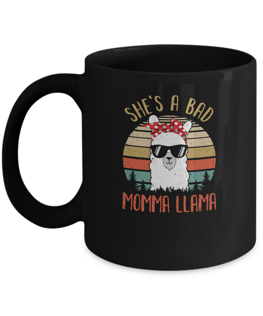 Vintage Funny Mug She's A Bad Momma Llama Mug-Coffee Mug-11oz Mug-Black