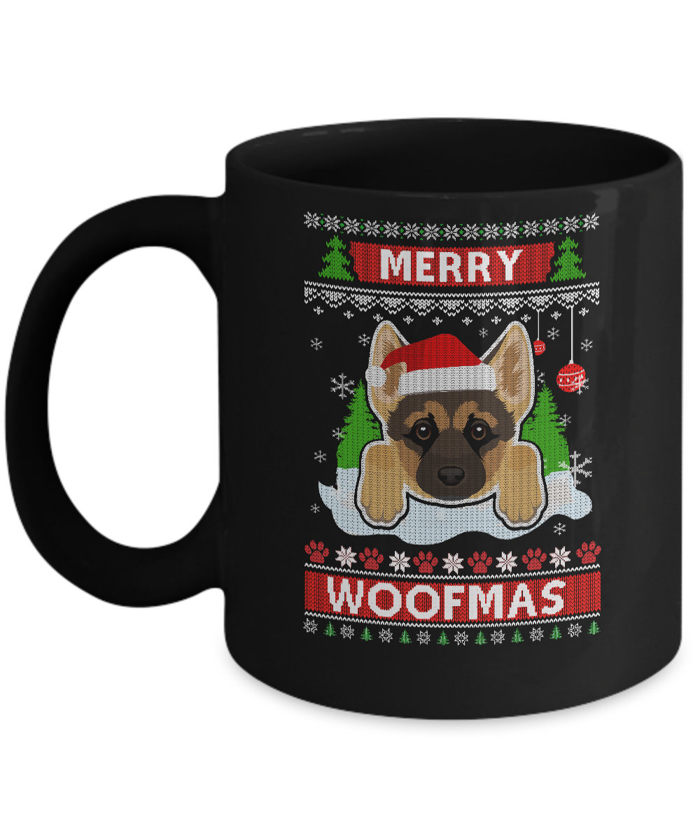 German Shepherd Merry Woofmas Ugly Christmas Sweater Mug