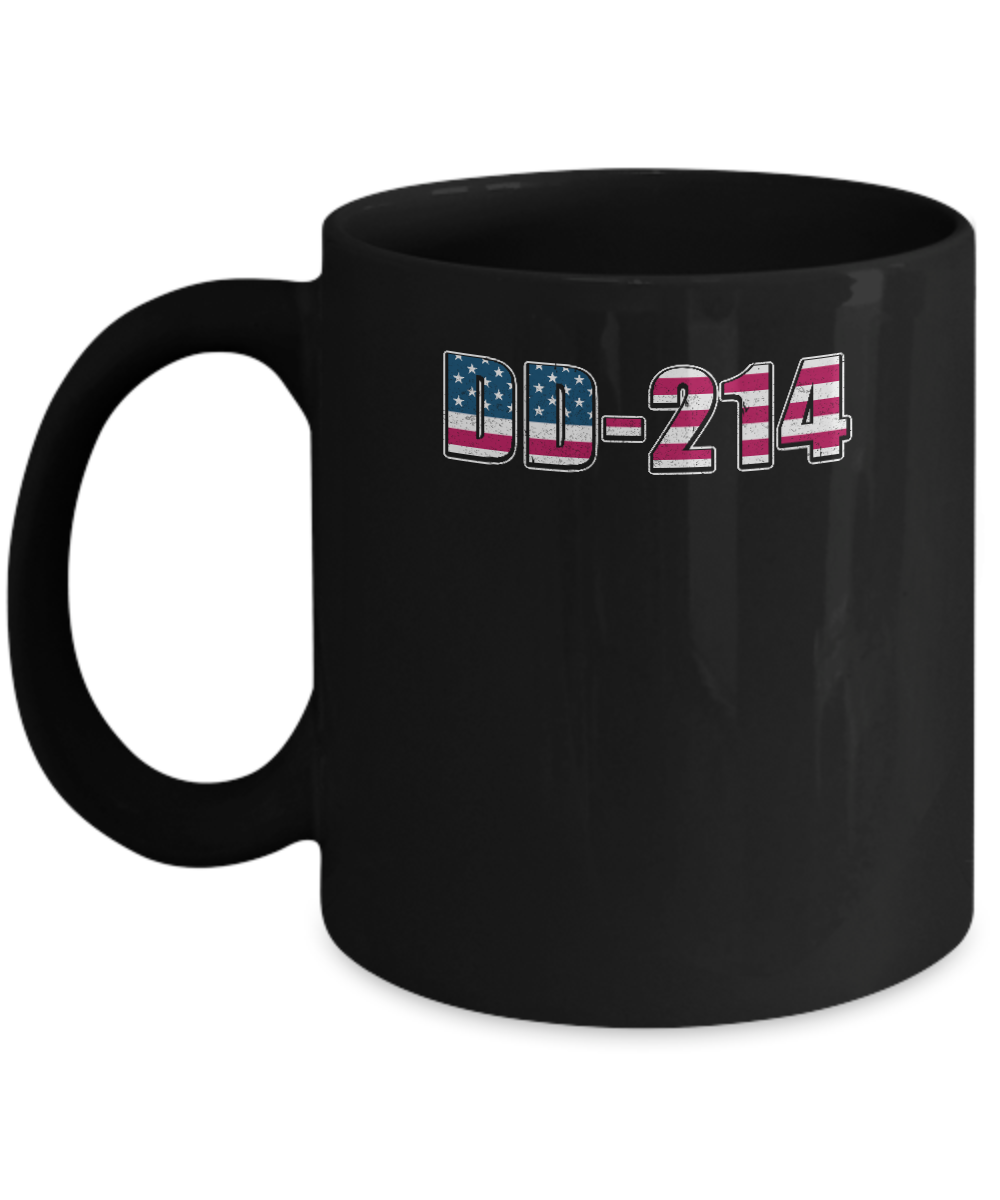 Proud DD-214 Alumni Vintage American US Veteran Mug-Coffee Mug-11oz Mug-Black