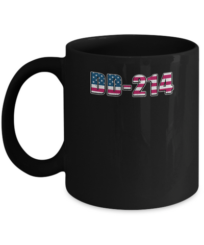 Proud DD-214 Alumni Vintage American US Veteran Mug-Coffee Mug-11oz Mug-Black