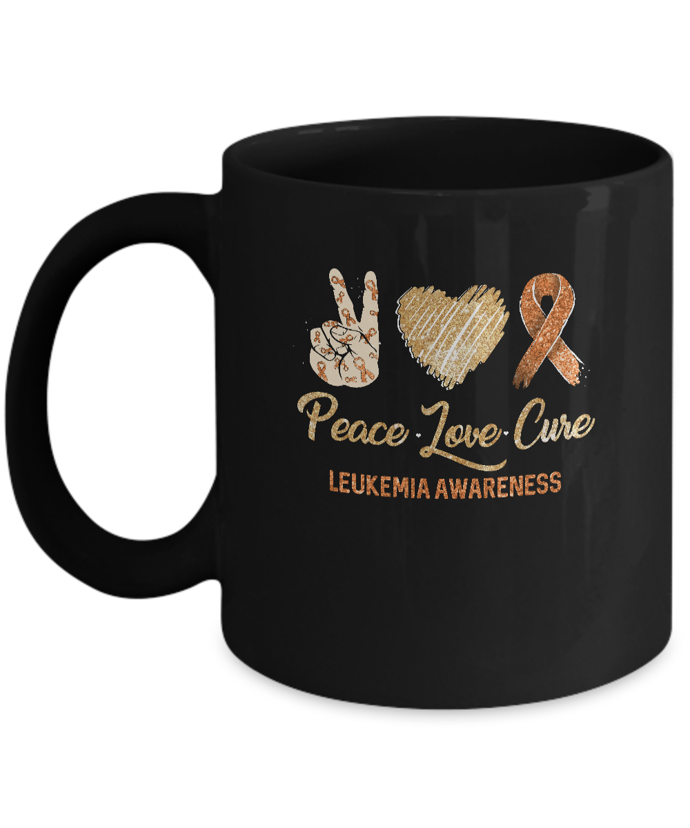 Peace Love Cure Leukemia Awareness Mug