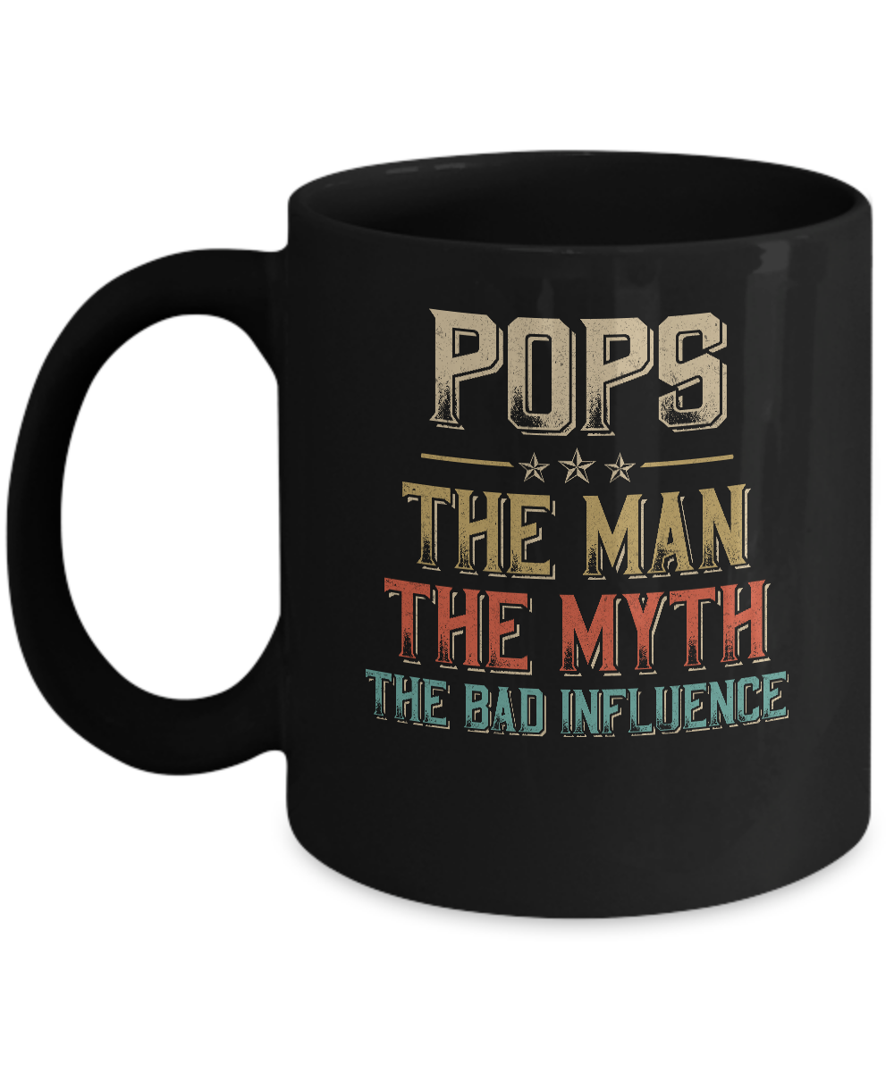 Vintage Pops The Man The Myth The Bad Influence Mug-Coffee Mug-11oz Mug-Black