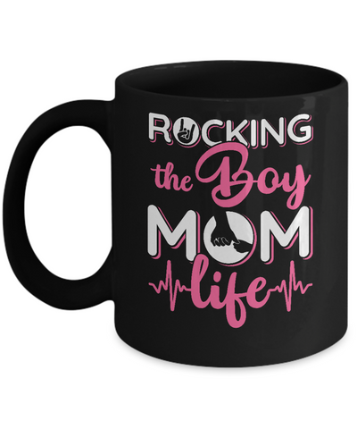 Rocking The Boy Mom Life Mug-Coffee Mug-11oz Mug-Black