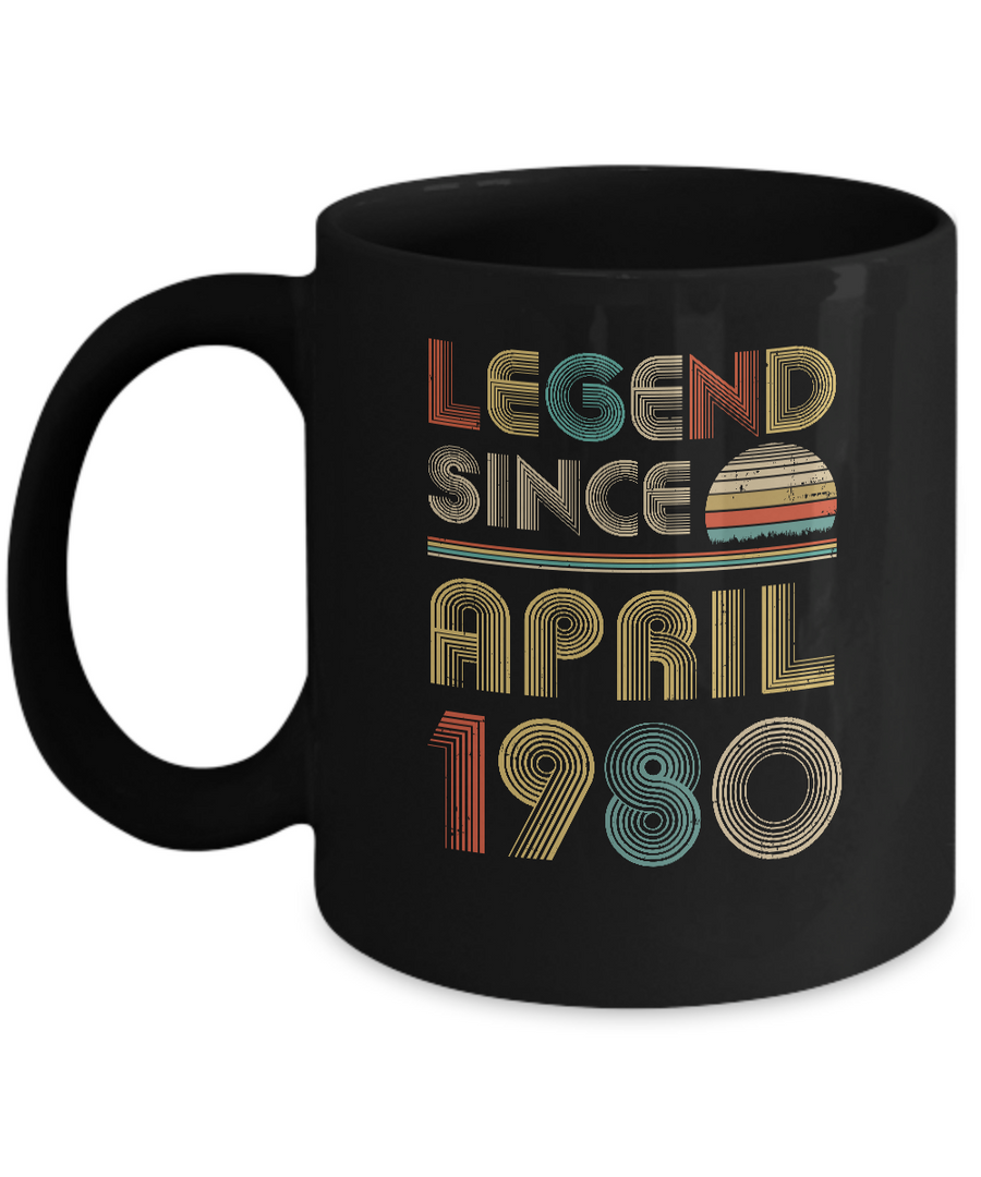 Legend Since April 1980 Vintage 41th Birthday Gifts Mug-Coffee Mug-11oz Mug-Black