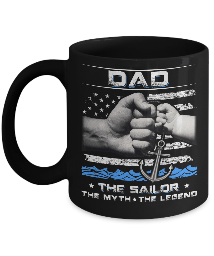 Veteran Dad The Sailor The Myth The Legend Mug-Coffee Mug-11oz Mug-Black