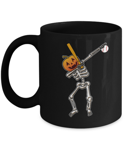 Halloween Dabbing Skeleton Baseball Mug-Coffee Mug-11oz Mug-Black