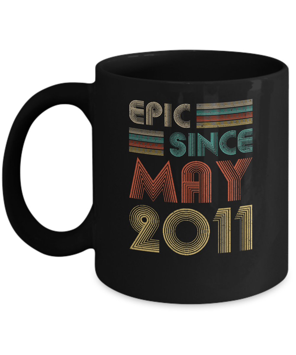 Epic Since May 2011 Vintage 10th Birthday Gifts Youth Mug-Coffee Mug-11oz Mug-Black