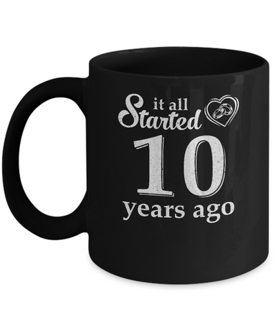 10Th Wedding Anniversary Married Couples 2011 Husband Wife Mug-Coffee Mug-11oz Mug-Black