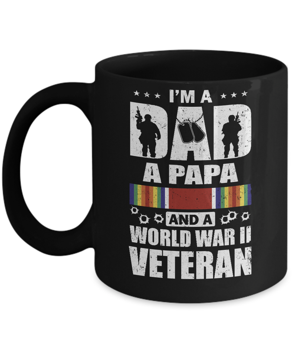 A Dad A Papa And A World War II Veteran Fathers Day Mug