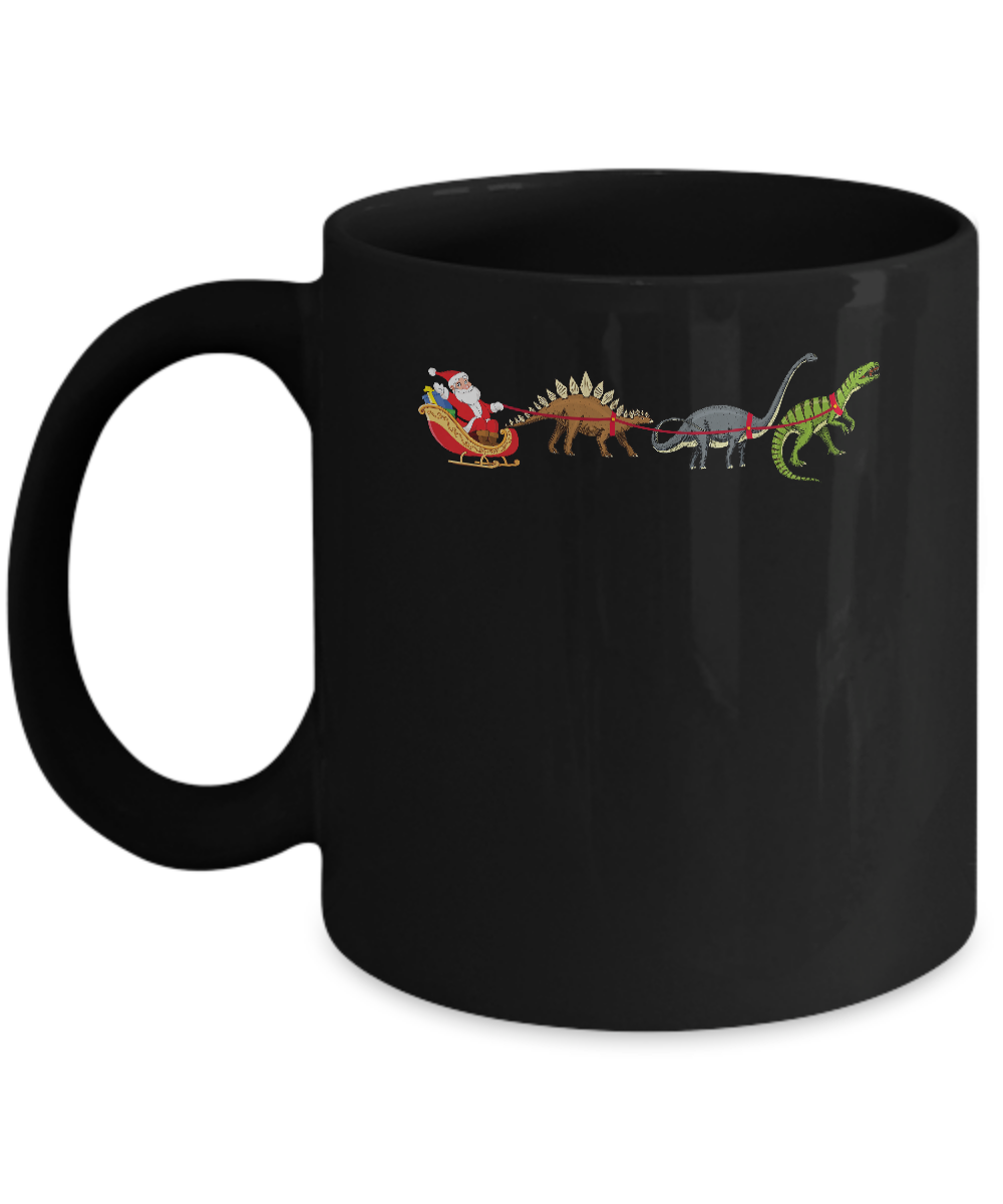 Xmas Cool Santa Sleigh Dinosaur Christmas Gift Mug