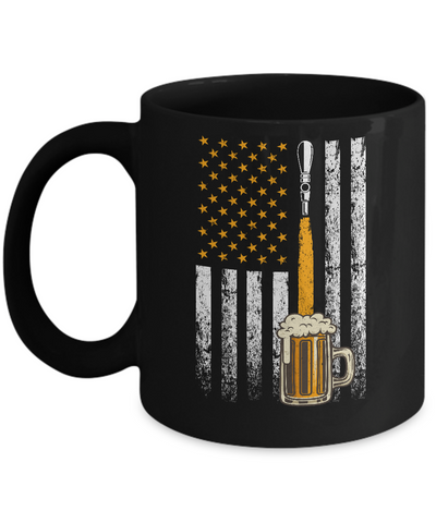 Craft Beer American Flag USA Mug-Coffee Mug-11oz Mug-Black