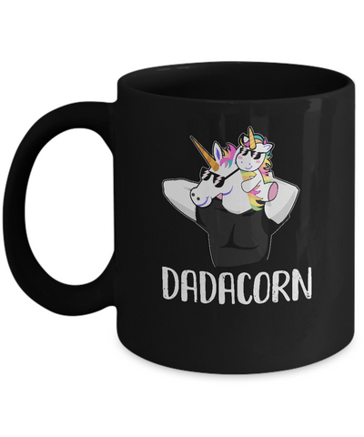 Dadacorn Unicorn Dad And Baby Christmas Gift Mug-Coffee Mug-11oz Mug-Black
