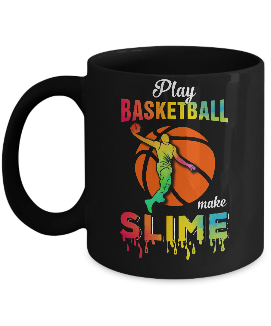 Play Basketball Make Slime Watercolor For Girl Women Mug-Coffee Mug-11oz Mug-Black