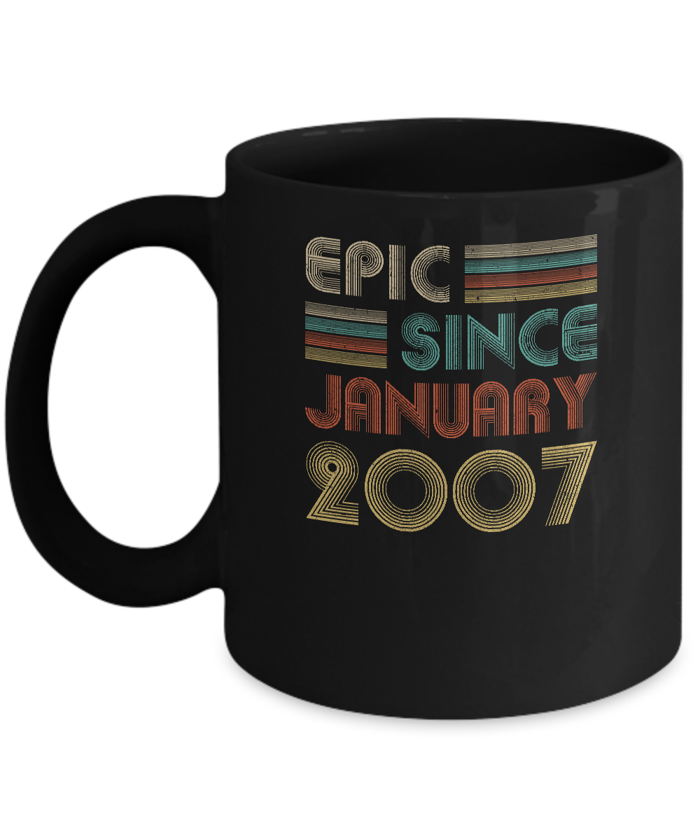 Epic Since January 2007 Vintage 14th Birthday Gifts Mug-Coffee Mug-11oz Mug-Black