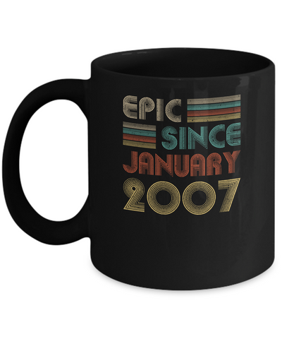 Epic Since January 2007 Vintage 14th Birthday Gifts Mug-Coffee Mug-11oz Mug-Black