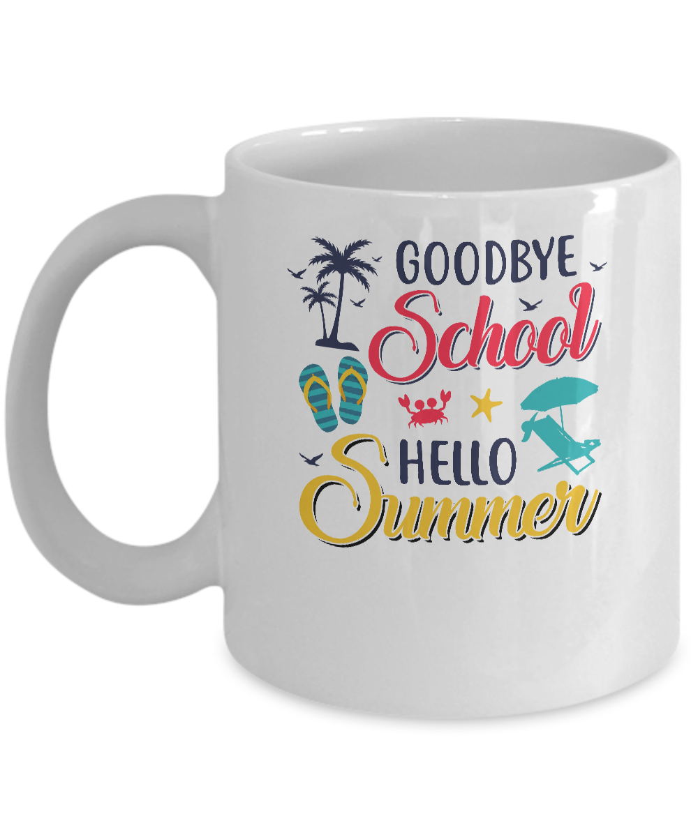 Goodbye School Hello Summer Vintage Retro Style Mug