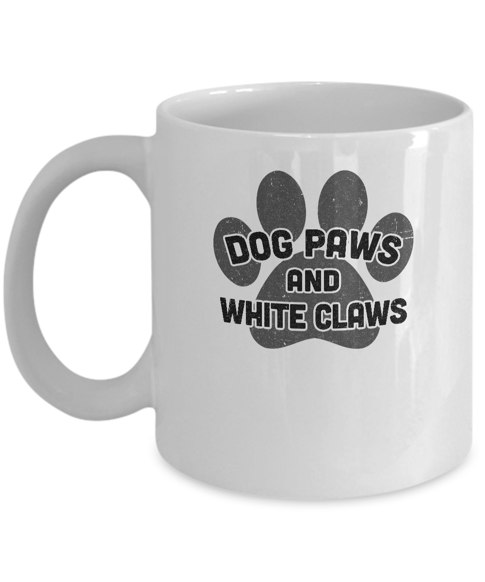 Dog Paws And White Claws Funny Cute Dog Lover Mug-Coffee Mug-11oz Mug-White