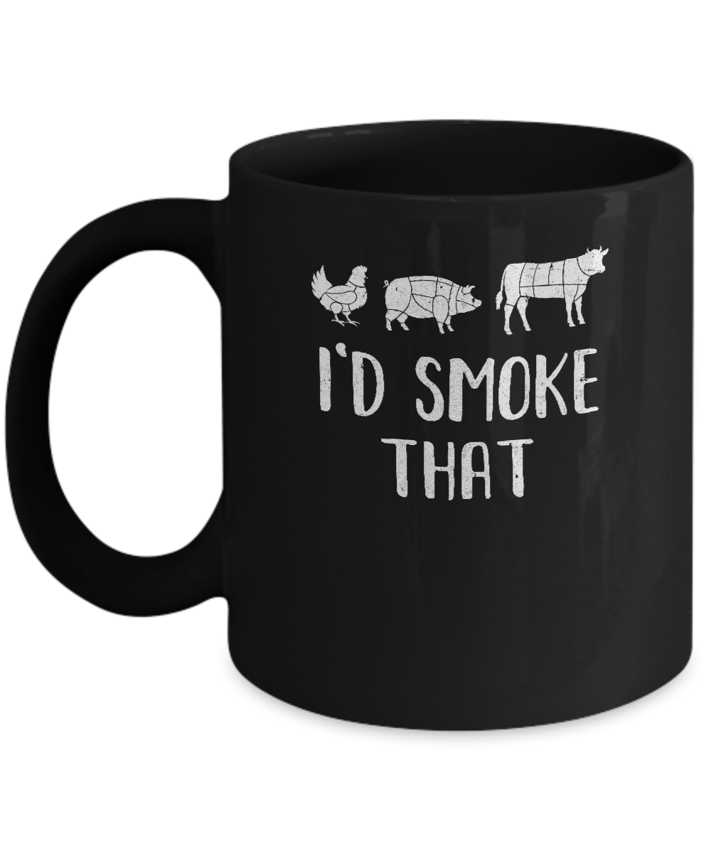 I'd Smoke That Fun BBQ Barbecue Smoker Chef Mug